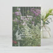 Invitation Flower Garden Bird House Floral Party (Debout devant)