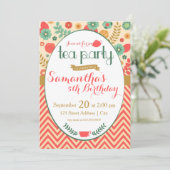 Invitation Flower Garden Tea Party (Debout devant)
