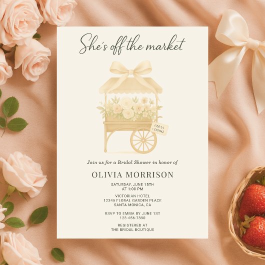 Invitation Flower Market Coquette Bow Bridal Shower