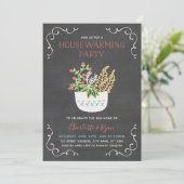 Invitation Flower Pot Chalkboard Fête de chauffage domestique (Debout devant)