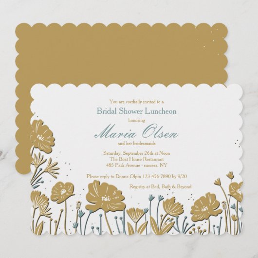 Invitation Flower Power (Devant / Derrière)