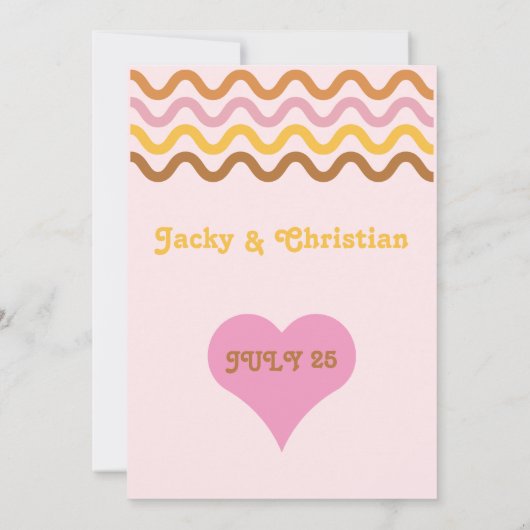 Invitation Flower Power 60's 70's Retro Enregistrer la date (Dos)