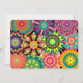 Invitation Flower Power 70's Colorful Photo fête d'anniversai (Dos)