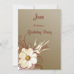 Invitation Flower Scroll Joyeux anniversaire