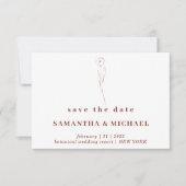 Invitation Flower Terracotta Indie botanical Enregistrer la d (Devant)