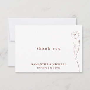 Invitation Flower Terracotta Indie botanique merci nom