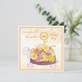 Invitation Flower Turtle Anniversaire de enfant Party (Debout devant)