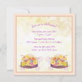 Invitation Flower Turtle Anniversaire de enfant Party (Dos)