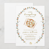 Invitation Flower Wreath Bao Dumpling Baby Shower  (Devant / Derrière)