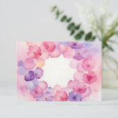 Invitation Flower Wreath Pink and Purple Floral Frame Design (Debout devant)