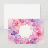 Invitation Flower Wreath Pink and Purple Floral Frame Design (Devant / Derrière)