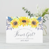 Invitation Flowerfields Be My Flower Girl Card (Debout devant)