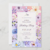 Invitation Flowers birthday (Devant)