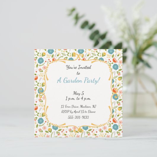Invitation Flowers Custom Garden (Debout devant)