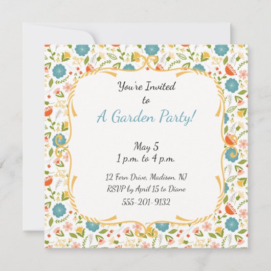 Invitation Flowers Custom Garden (Devant)