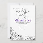 Invitation Flowery Bright Graduation Party (Devant)