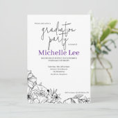 Invitation Flowery Bright Graduation Party (Debout devant)