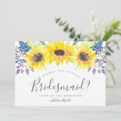 Invitation Flowfields Be My Bridesmaid Card (Debout devant)