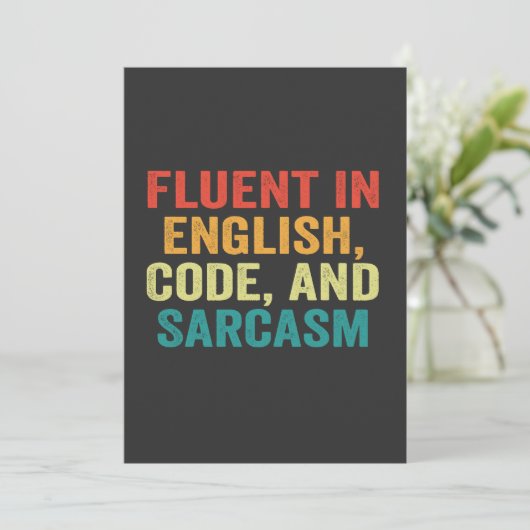 Invitation Fluent in English Code et Sarcasm Funny Coding (Debout devant)