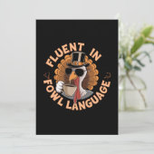Invitation Fluent in Fowl Language Drôle Design pour poulet (Debout devant)