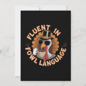 Invitation Fluent in Fowl Language Drôle Design pour poulet (Dos)