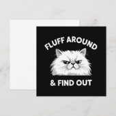 Invitation Fluff Around Funny Sarcastic Cat Lady Quote Humor (Devant / Derrière)