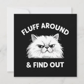 Invitation Fluff Around Funny Sarcastic Cat Lady Quote Humor (Devant)