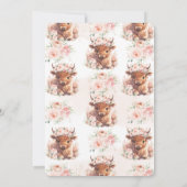 Invitation Fluffy Highland Cow Rose Blush Floral Baby shower (Dos)