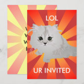 Invitation Fluffy Kitten (Devant / Derrière)