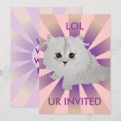 Invitation Fluffy Kitten (Devant / Derrière)