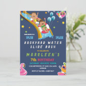 Invitation Flugale d'anniversaire garçon ou fille Splash Part (Debout devant)
