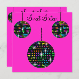 INVITATION FLURO PINK DÉCOBALL SWEET SIXTEEN PARTI