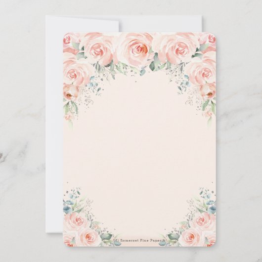 Invitation Flush doux Rose verdure 50e anniversaire (Dos)