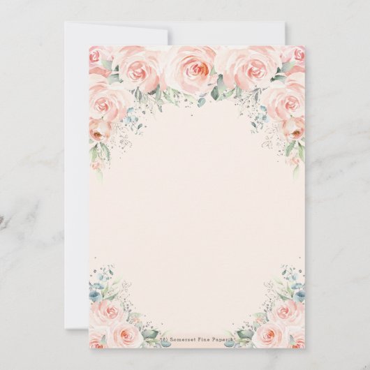 Invitation Flush doux Rose verdure 80e anniversaire (Dos)