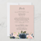 Invitation Flush et Navy Flowers | Blanc Tout en un Mariage (Dos)