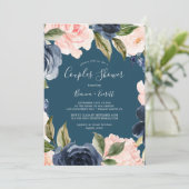 Invitation Flush et Navy Flowers | Douche Couples Bleues (Debout devant)