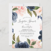 Invitation Flush et Navy Flowers | Douche Lingerie Blanche (Devant)