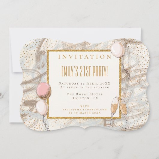 Invitation Flûtes en or de 21ème Partie (Devant)