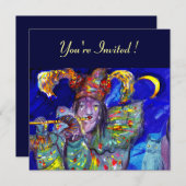 INVITATION FLUTISTE EN BLEU (Devant / Derrière)