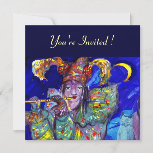 INVITATION FLUTISTE EN BLEU (Devant)