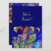 INVITATION FLUTISTE EN BLEU (Devant / Derrière)