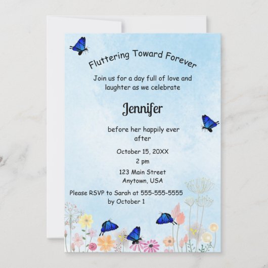 Invitation Fluttant vers Forever (Devant)