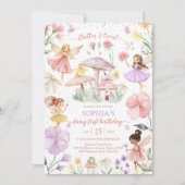Invitation Flutter and Twirl Fairy First 1st Birthday (Devant)