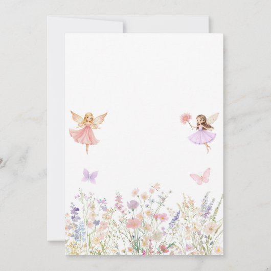Invitation Flutter and Twirl Fairy First 1st Birthday (Dos)