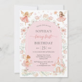 Invitation Flutter and Twirl Fairy First 1st Birthday (Devant)