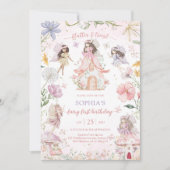 Invitation Flutter and Twirl Fairy First 1st Birthday (Devant)