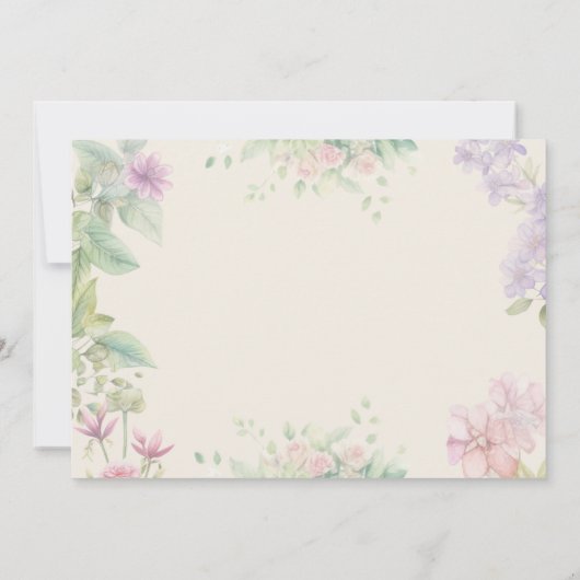 Invitation Flutter et tourbillon Fairy garden aquarelle anniv (Dos)