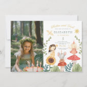 Invitation Flutter et tourbillon Photo Enchanted Fée Annivers (Devant)