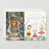 Invitation Flutter et tourbillon Photo Enchanted Fée Annivers (Devant)