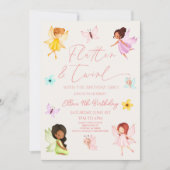Invitation Flutter et Twirl Fairy Enchanted Anniversaire fête (Devant)